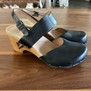 Dansko Leather + Wood Clogs